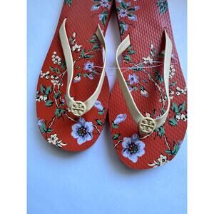 Tory Burch Orange Floral Sandals